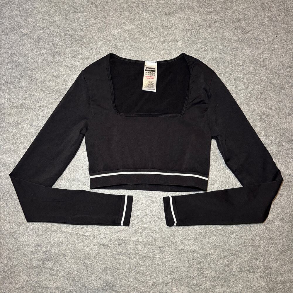 Gymshark Women's S Black Crop Top Athletic Performance Athleisure